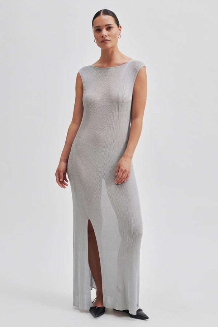 Second Female, Ellia Knit Dress, Silver